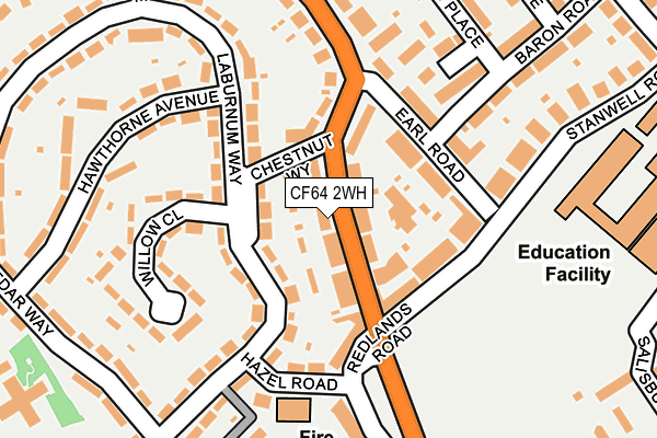 CF64 2WH map - OS OpenMap – Local (Ordnance Survey)