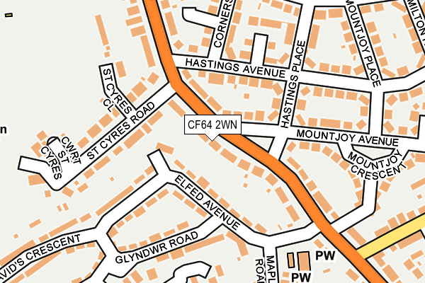 CF64 2WN map - OS OpenMap – Local (Ordnance Survey)