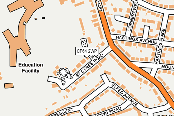 CF64 2WP map - OS OpenMap – Local (Ordnance Survey)