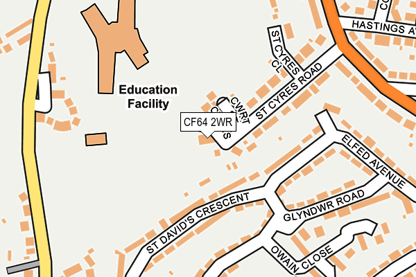 CF64 2WR map - OS OpenMap – Local (Ordnance Survey)