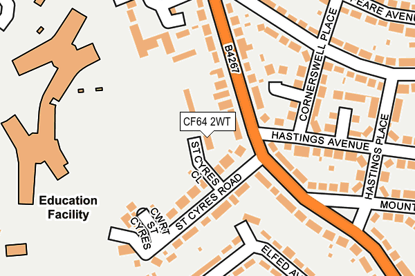 CF64 2WT map - OS OpenMap – Local (Ordnance Survey)