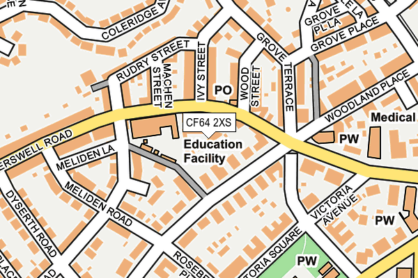 CF64 2XS map - OS OpenMap – Local (Ordnance Survey)