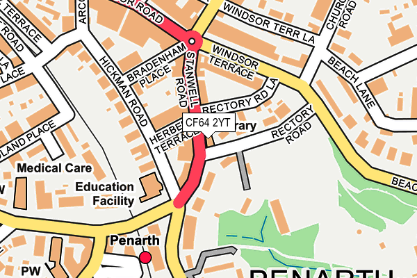 CF64 2YT map - OS OpenMap – Local (Ordnance Survey)