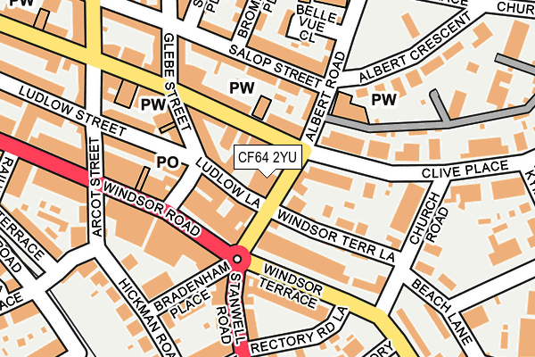 CF64 2YU map - OS OpenMap – Local (Ordnance Survey)