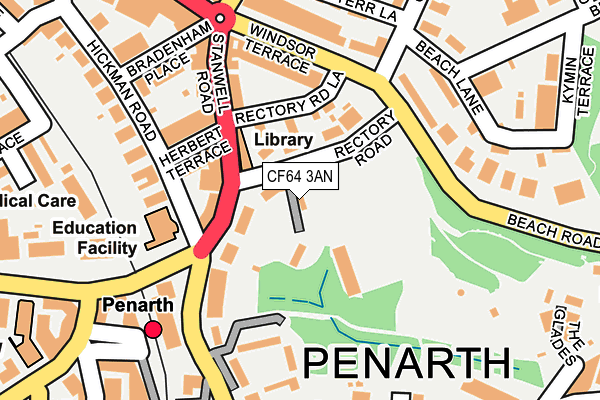 CF64 3AN map - OS OpenMap – Local (Ordnance Survey)