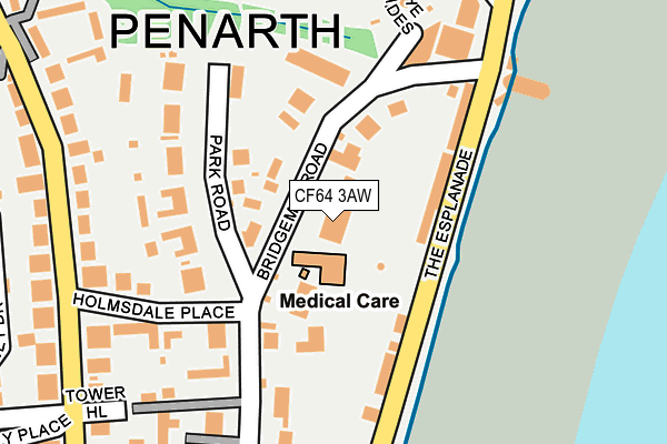 CF64 3AW map - OS OpenMap – Local (Ordnance Survey)