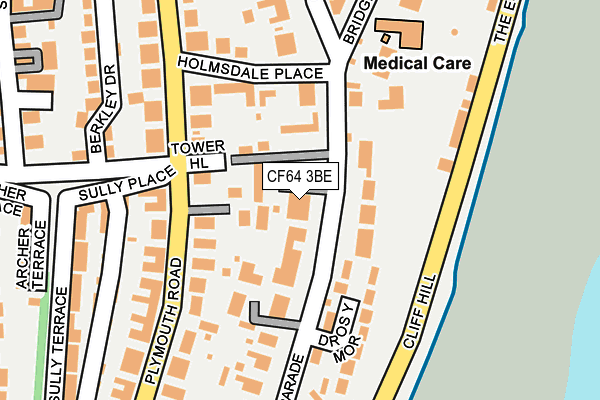 CF64 3BE map - OS OpenMap – Local (Ordnance Survey)