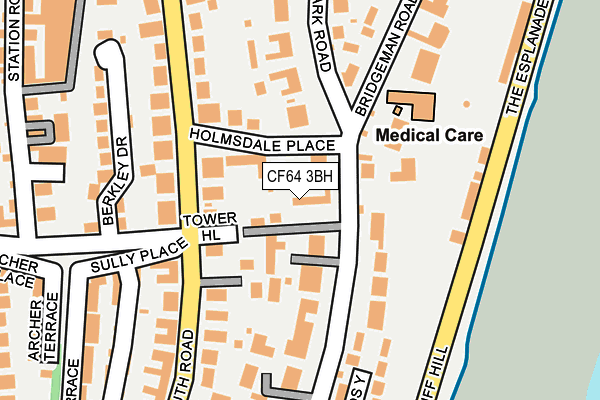 CF64 3BH map - OS OpenMap – Local (Ordnance Survey)