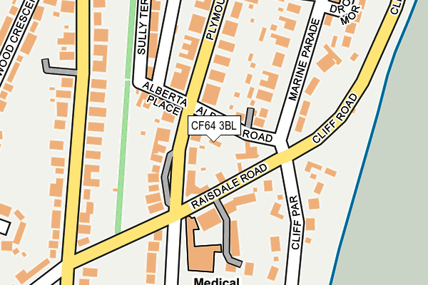CF64 3BL map - OS OpenMap – Local (Ordnance Survey)