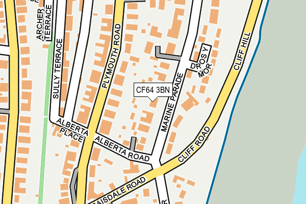 CF64 3BN map - OS OpenMap – Local (Ordnance Survey)