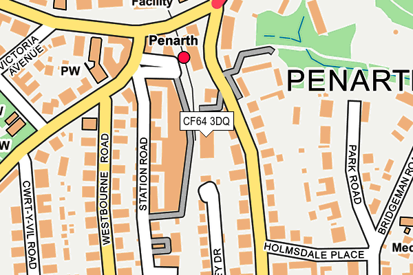 CF64 3DQ map - OS OpenMap – Local (Ordnance Survey)