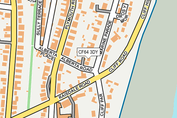 CF64 3DY map - OS OpenMap – Local (Ordnance Survey)