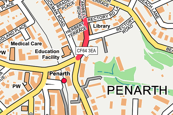 CF64 3EA map - OS OpenMap – Local (Ordnance Survey)