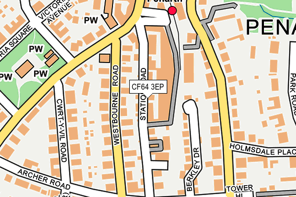 CF64 3EP map - OS OpenMap – Local (Ordnance Survey)