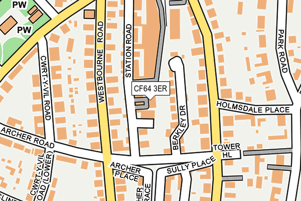 CF64 3ER map - OS OpenMap – Local (Ordnance Survey)