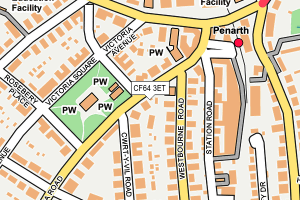 CF64 3ET map - OS OpenMap – Local (Ordnance Survey)