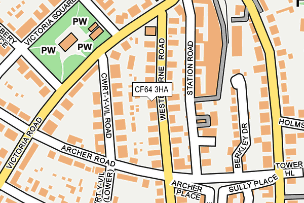 CF64 3HA map - OS OpenMap – Local (Ordnance Survey)
