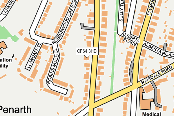 CF64 3HD map - OS OpenMap – Local (Ordnance Survey)