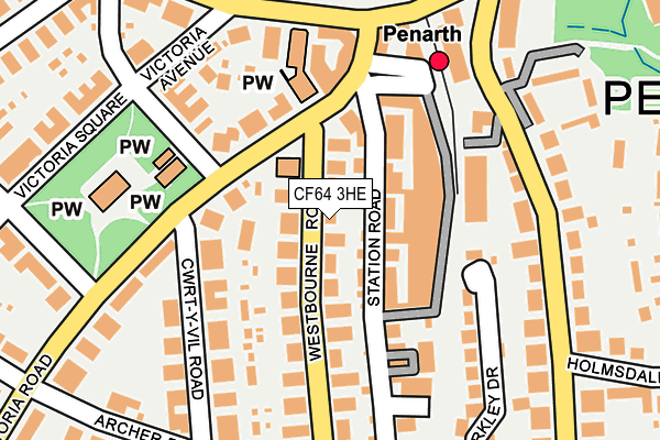 CF64 3HE map - OS OpenMap – Local (Ordnance Survey)