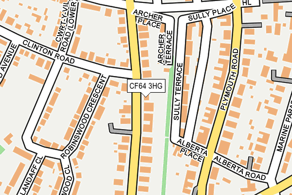 CF64 3HG map - OS OpenMap – Local (Ordnance Survey)