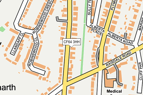 CF64 3HH map - OS OpenMap – Local (Ordnance Survey)
