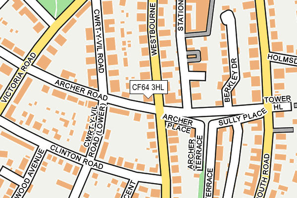 CF64 3HL map - OS OpenMap – Local (Ordnance Survey)