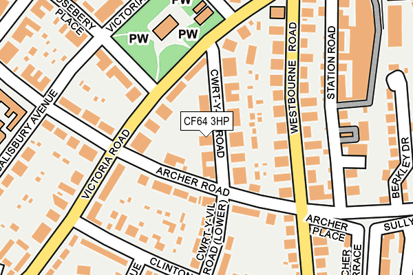 CF64 3HP map - OS OpenMap – Local (Ordnance Survey)