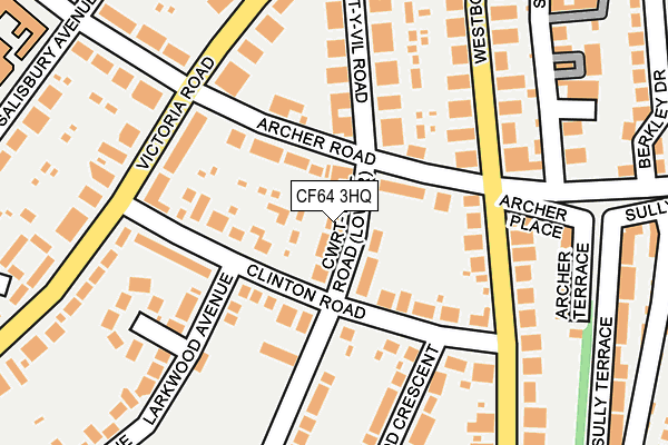 CF64 3HQ map - OS OpenMap – Local (Ordnance Survey)