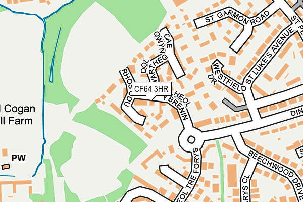 CF64 3HR map - OS OpenMap – Local (Ordnance Survey)