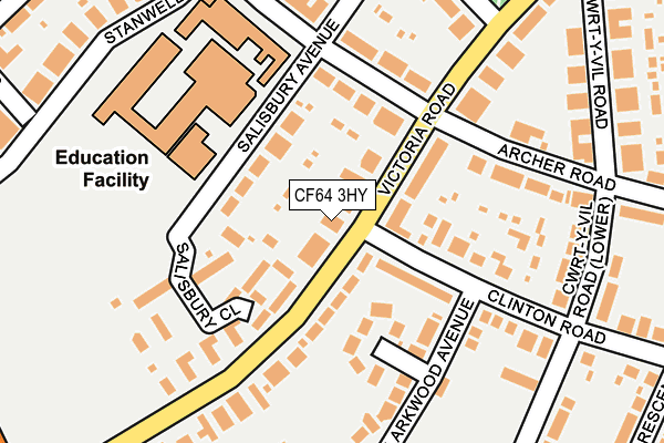 CF64 3HY map - OS OpenMap – Local (Ordnance Survey)