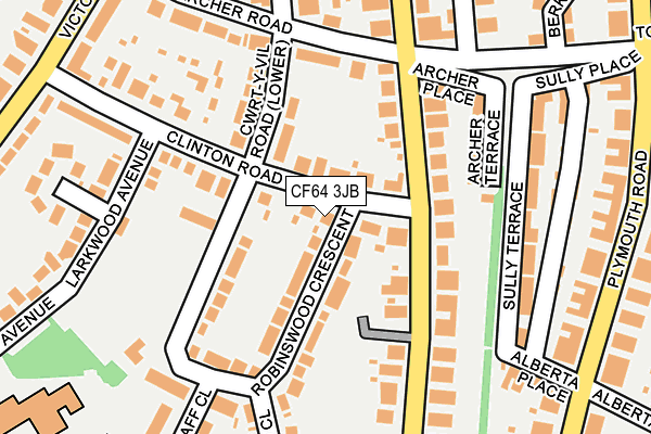 CF64 3JB map - OS OpenMap – Local (Ordnance Survey)