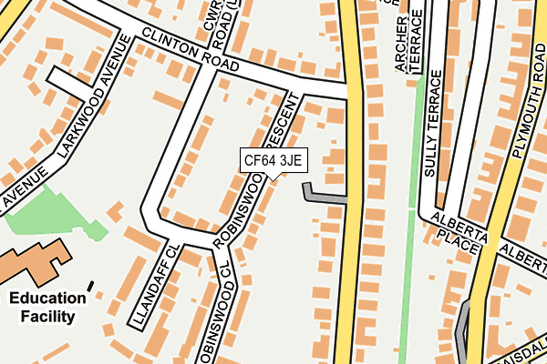 CF64 3JE map - OS OpenMap – Local (Ordnance Survey)