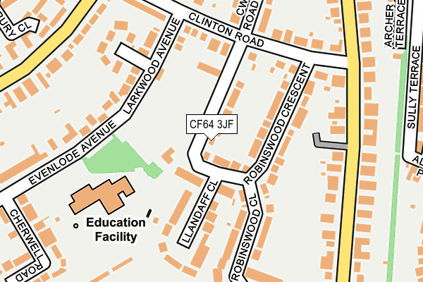 CF64 3JF map - OS OpenMap – Local (Ordnance Survey)