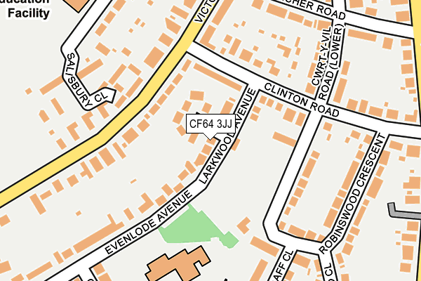 CF64 3JJ map - OS OpenMap – Local (Ordnance Survey)