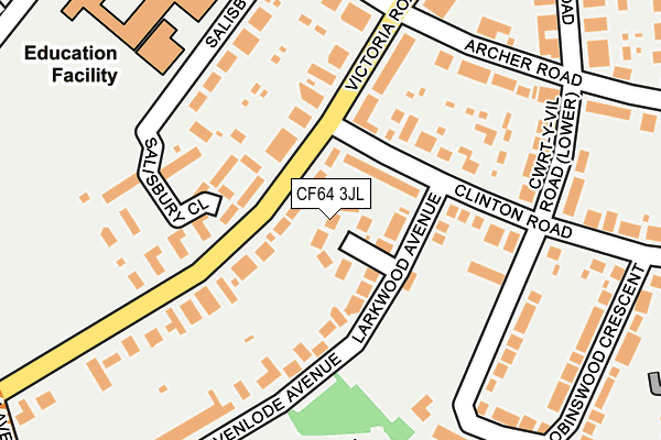 CF64 3JL map - OS OpenMap – Local (Ordnance Survey)