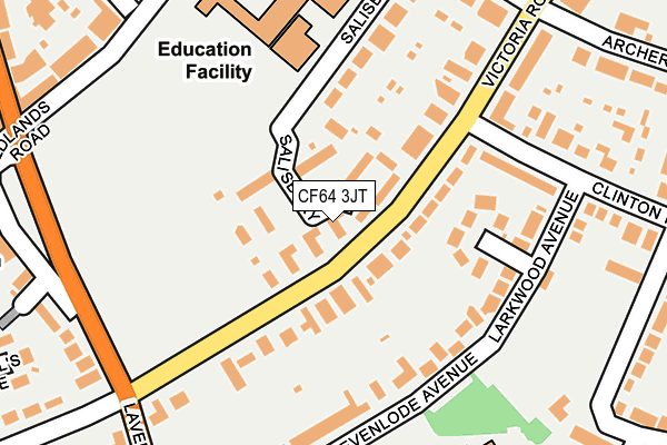 CF64 3JT map - OS OpenMap – Local (Ordnance Survey)