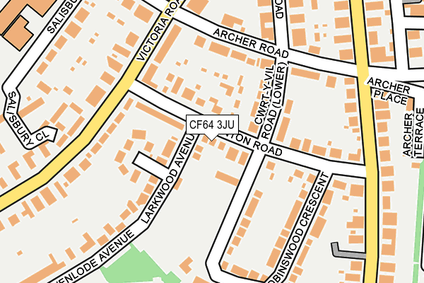 CF64 3JU map - OS OpenMap – Local (Ordnance Survey)