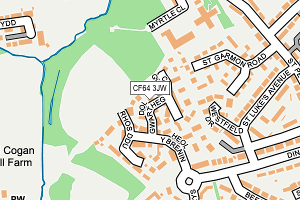 CF64 3JW map - OS OpenMap – Local (Ordnance Survey)