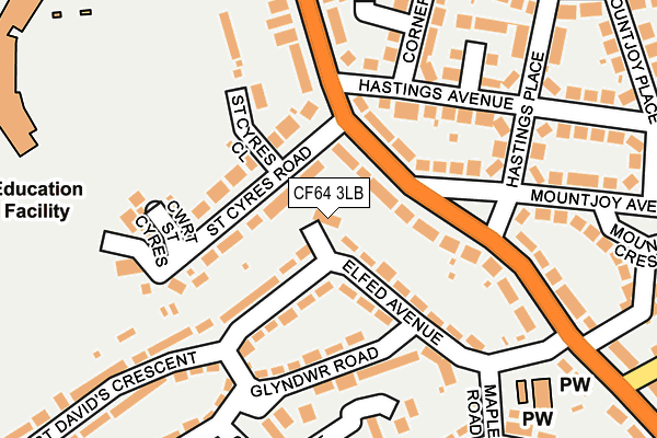 CF64 3LB map - OS OpenMap – Local (Ordnance Survey)