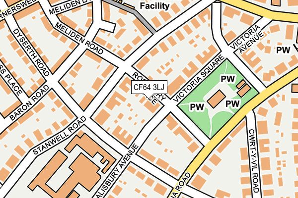 CF64 3LJ map - OS OpenMap – Local (Ordnance Survey)