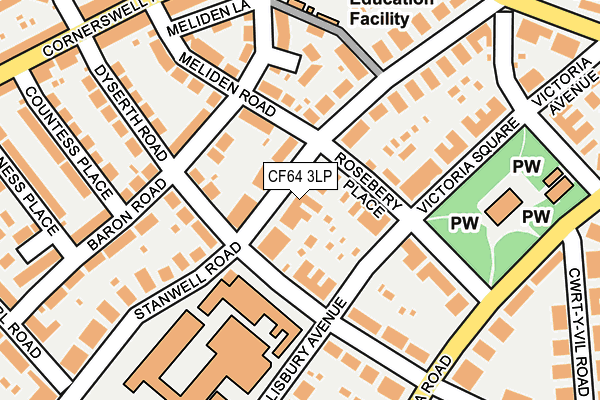 CF64 3LP map - OS OpenMap – Local (Ordnance Survey)