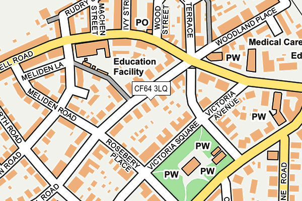 CF64 3LQ map - OS OpenMap – Local (Ordnance Survey)