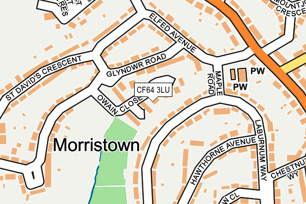 CF64 3LU map - OS OpenMap – Local (Ordnance Survey)