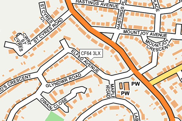 CF64 3LX map - OS OpenMap – Local (Ordnance Survey)