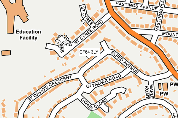 CF64 3LY map - OS OpenMap – Local (Ordnance Survey)