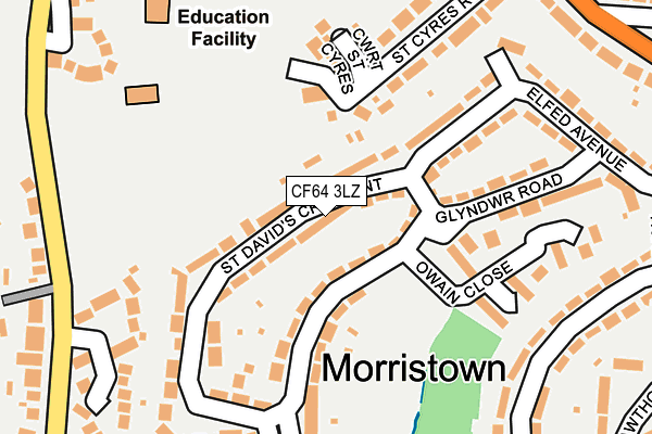 CF64 3LZ map - OS OpenMap – Local (Ordnance Survey)