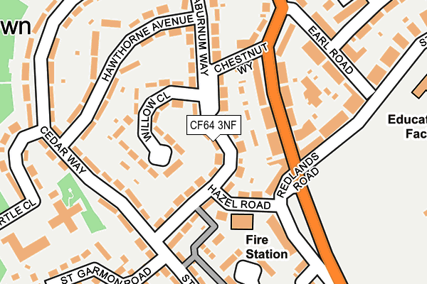 CF64 3NF map - OS OpenMap – Local (Ordnance Survey)