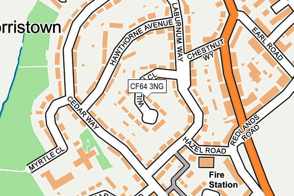 CF64 3NG map - OS OpenMap – Local (Ordnance Survey)