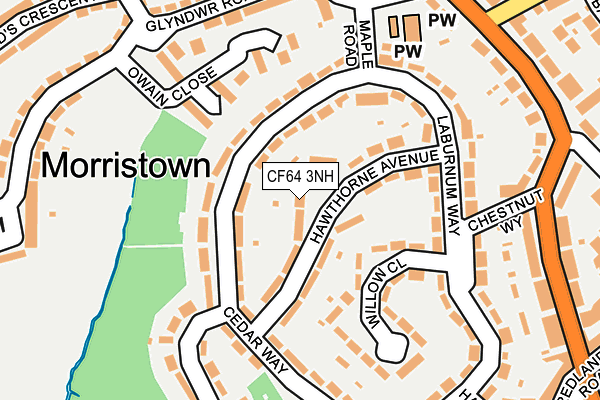 CF64 3NH map - OS OpenMap – Local (Ordnance Survey)