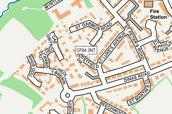 CF64 3NT map - OS OpenMap – Local (Ordnance Survey)